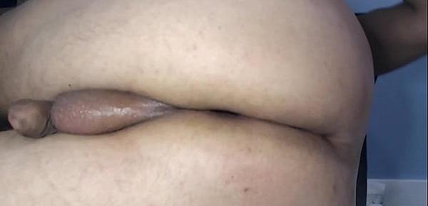 My shaved ass and balls, side view